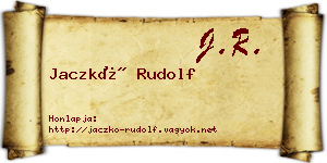 Jaczkó Rudolf névjegykártya